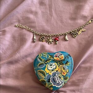 Brighton Gold and Red Charm Bracelet